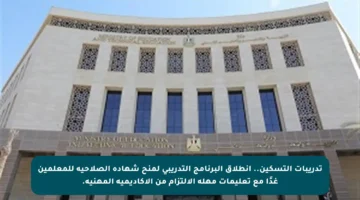 تدريبات التسكين.. انطلاق البرنامج التدريبي لمنح شهادة الصلاحية للمعلمين غدًا مع تعليمات مهلة الالتزام من الأكاديمية المهنية.